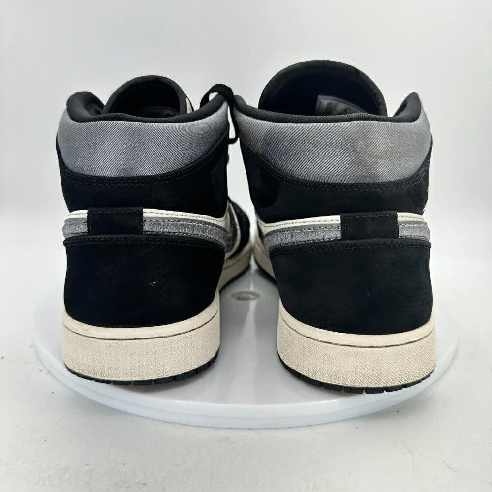 Nike Air Jordan 1 Retro Mid Men Size 12 852542-011 Satin Grey Toe Black  Shoes